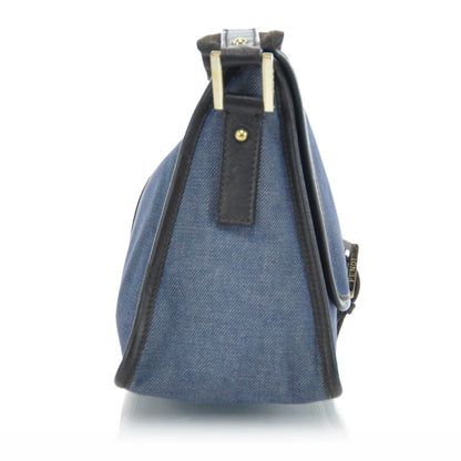 Fendi Denim Shoulder Bag Blue Black 4 of 9
