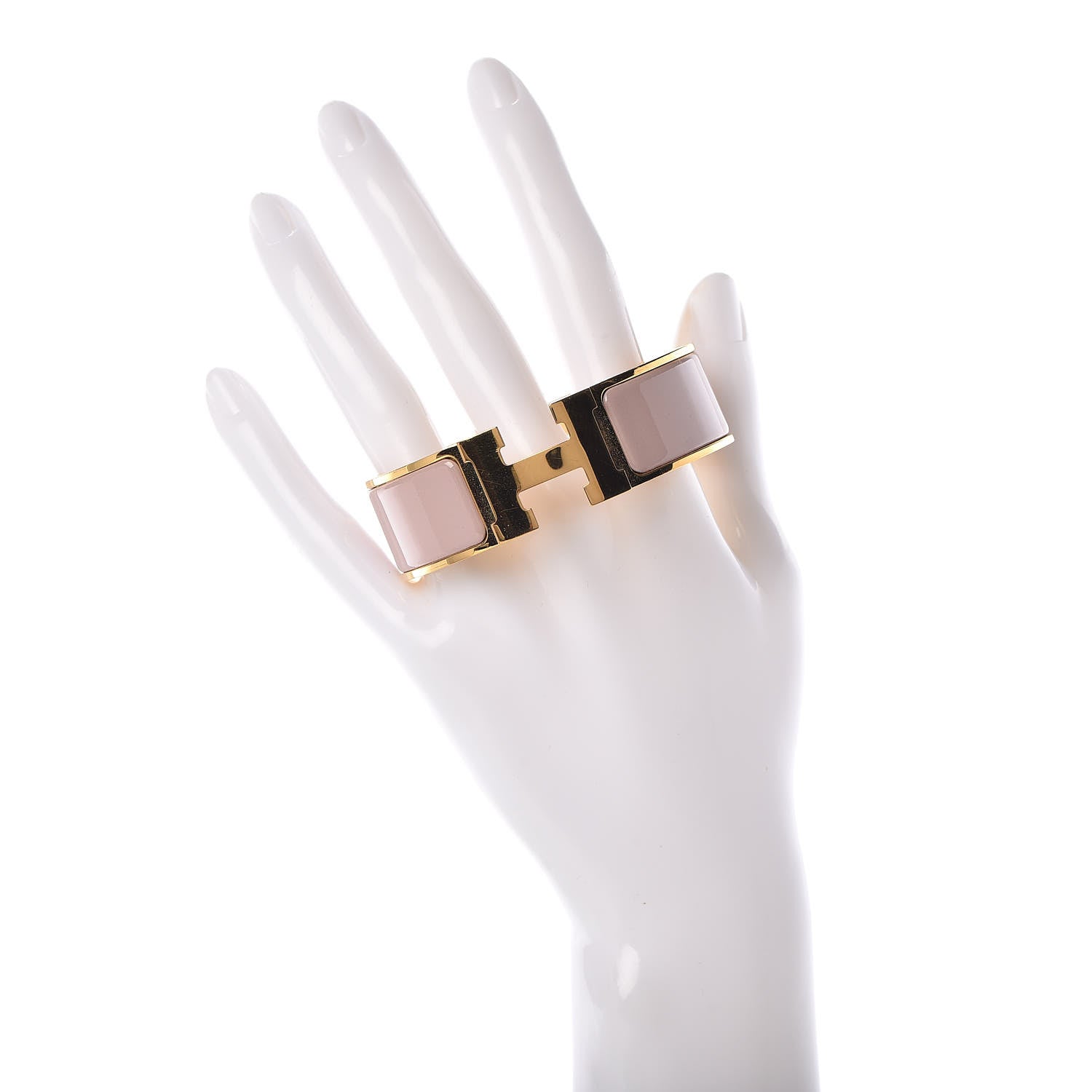 Hermes Enamel Wide Clic Clac H Bracelet PM Rose Poudre 2 of 5