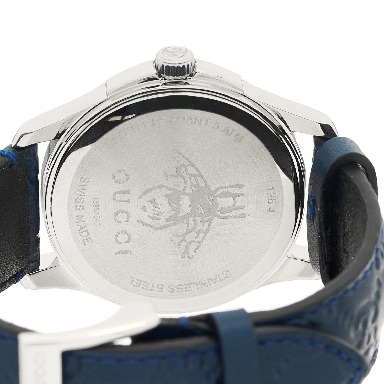 Gucci Stainless Steel Calfskin 38mm G-Timeless Quartz Watch Blue 4 of 4