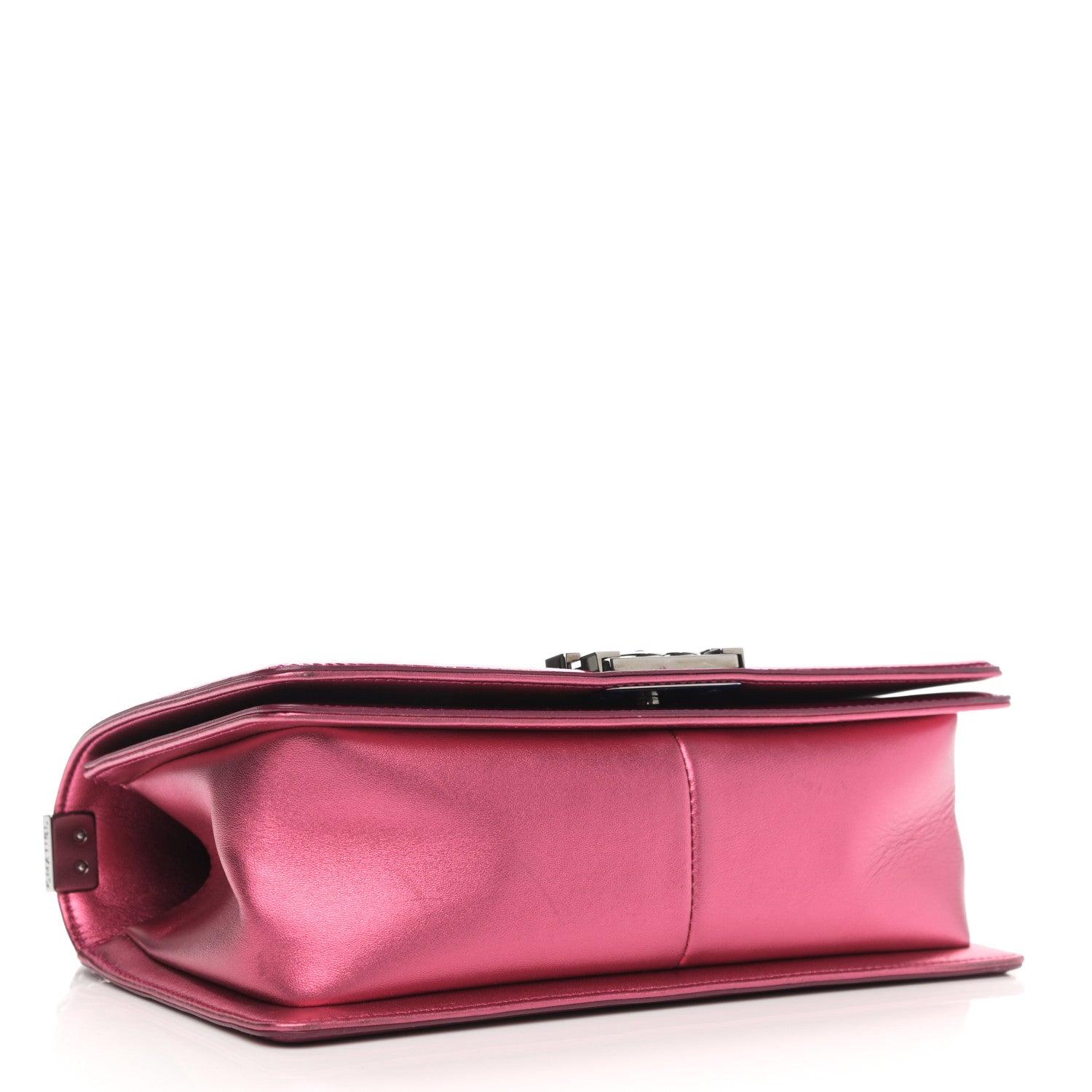 Chanel Metallic Patent Calfskin Quilted Medium Boy Flap Pink 4 of 11