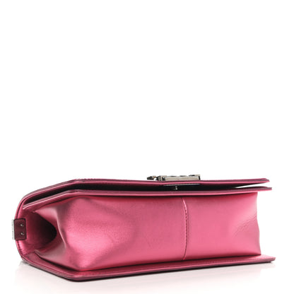 Chanel Metallic Patent Calfskin Quilted Medium Boy Flap Pink 4 of 11
