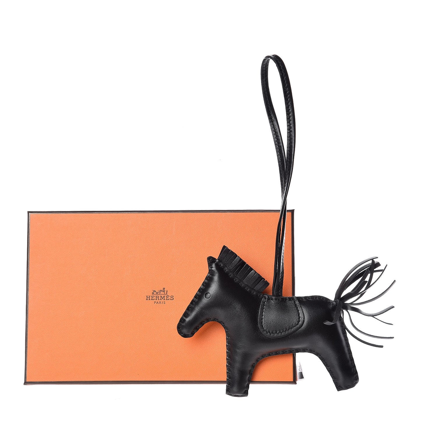 Milo Lambskin Grigri Rodeo Horse Bag Charm MM So Black