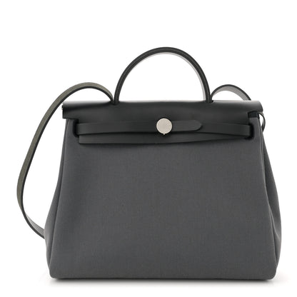 Hermes Military Toile Vache Hunter Herbag Zip Retourne 31 PM Ardoise Black 1 of 14