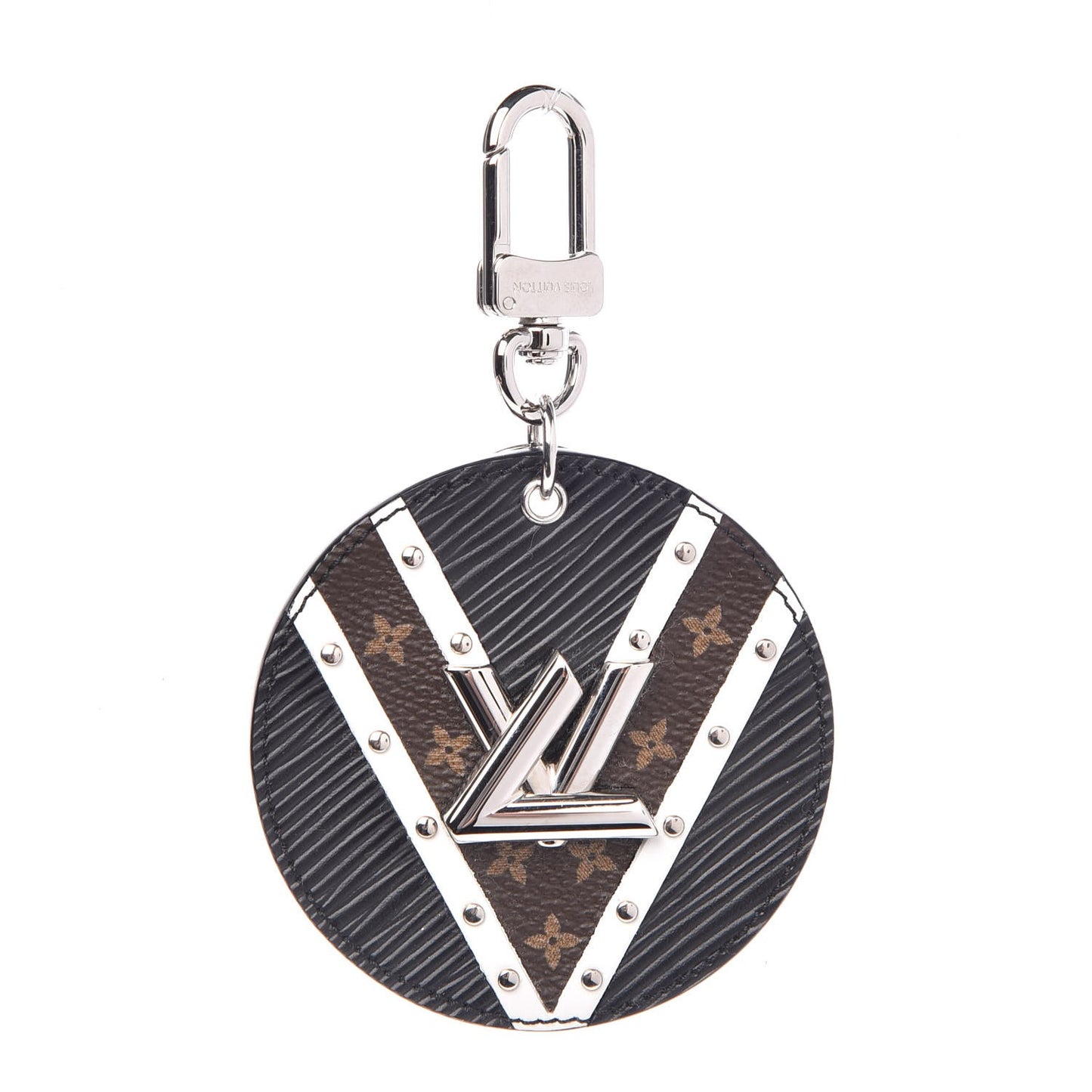 Epi Monogram V Twist Bag Charm Key Holder Brown