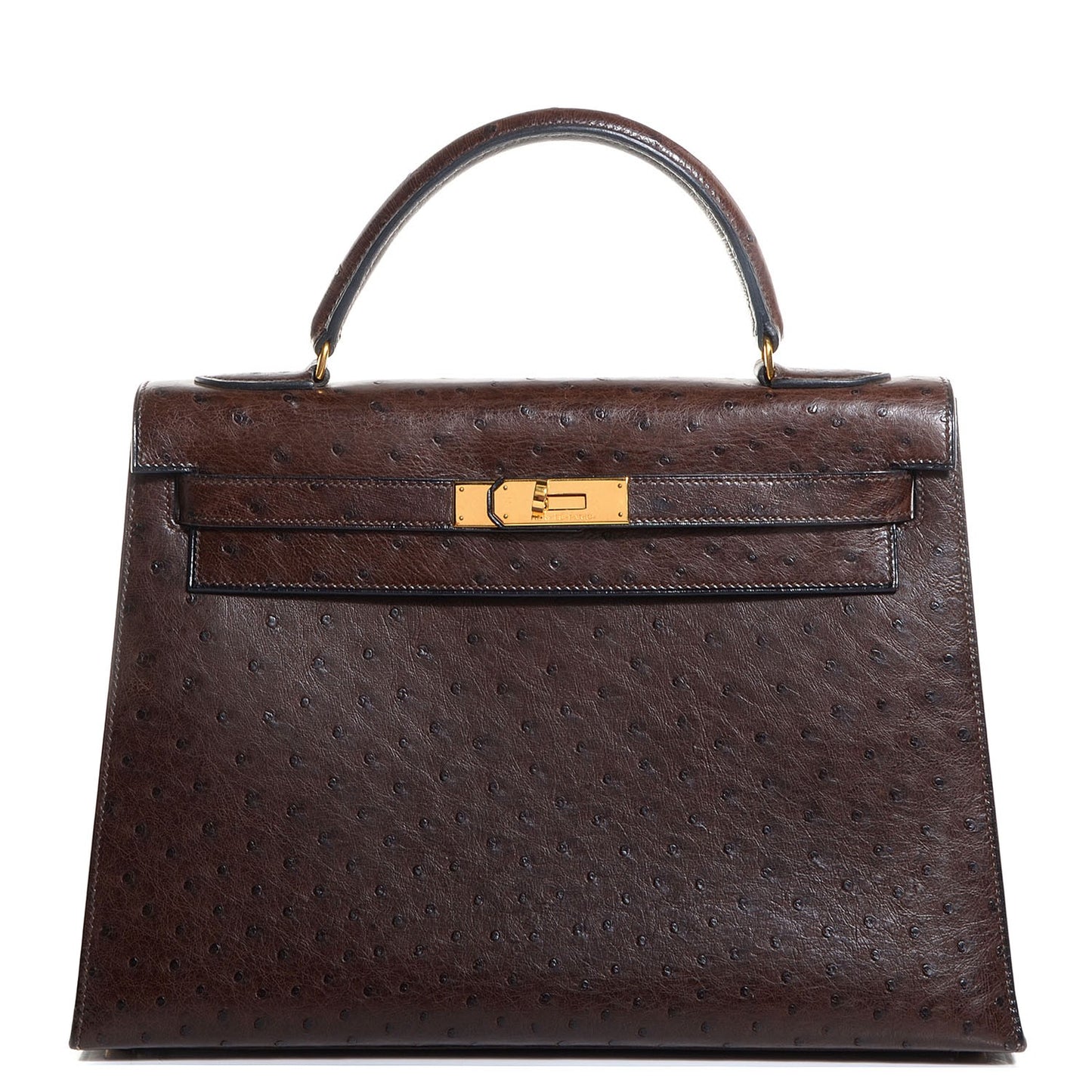 Ostrich Kelly Sellier 32 Chocolate