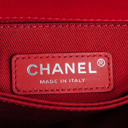 Chanel Caviar Quilted Mini Coco Handle Flap Red 7 of 8