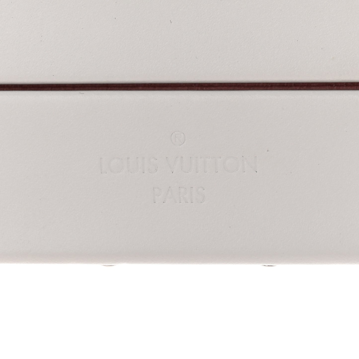 Calfskin Mirror Monogram Etched Jewelry Box Trunk White