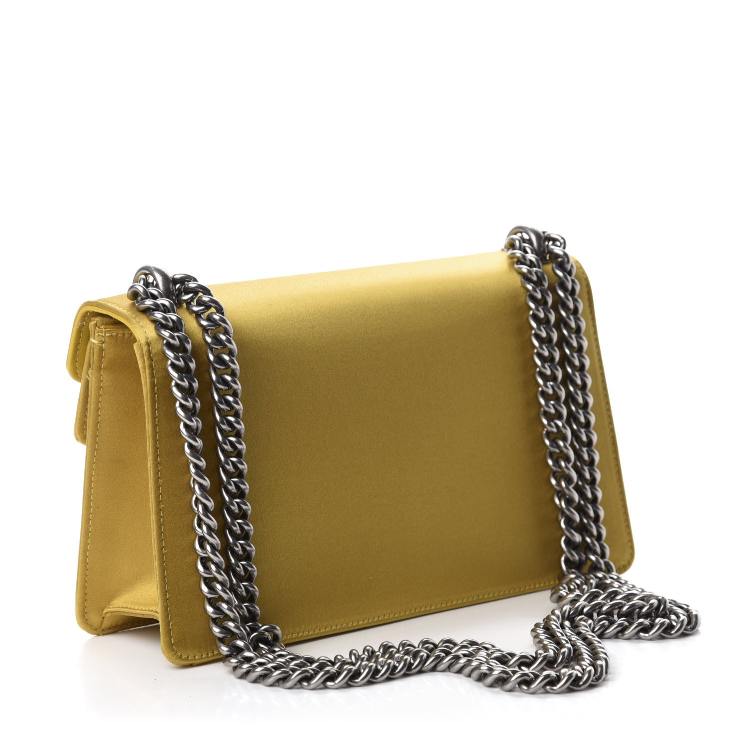 Gucci Satin Silk Crystal Small Dionysus Shoulder Bag Gold Black Diamond 3 of 10