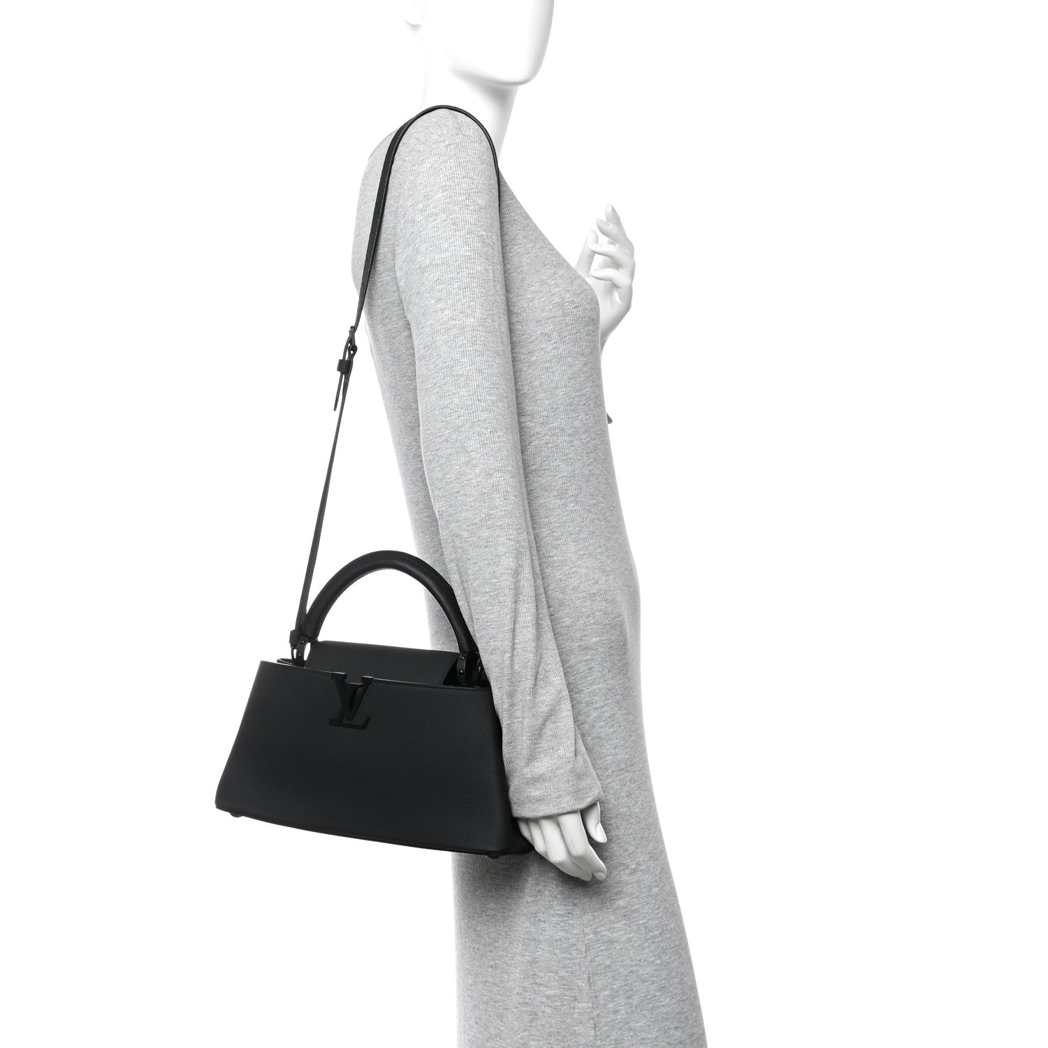 Louis Vuitton Taurillon Capucines East West MM Matte Black 2 of 9