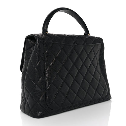 Chanel Caviar Quilted Jumbo Kelly Flap Black 3 of 13