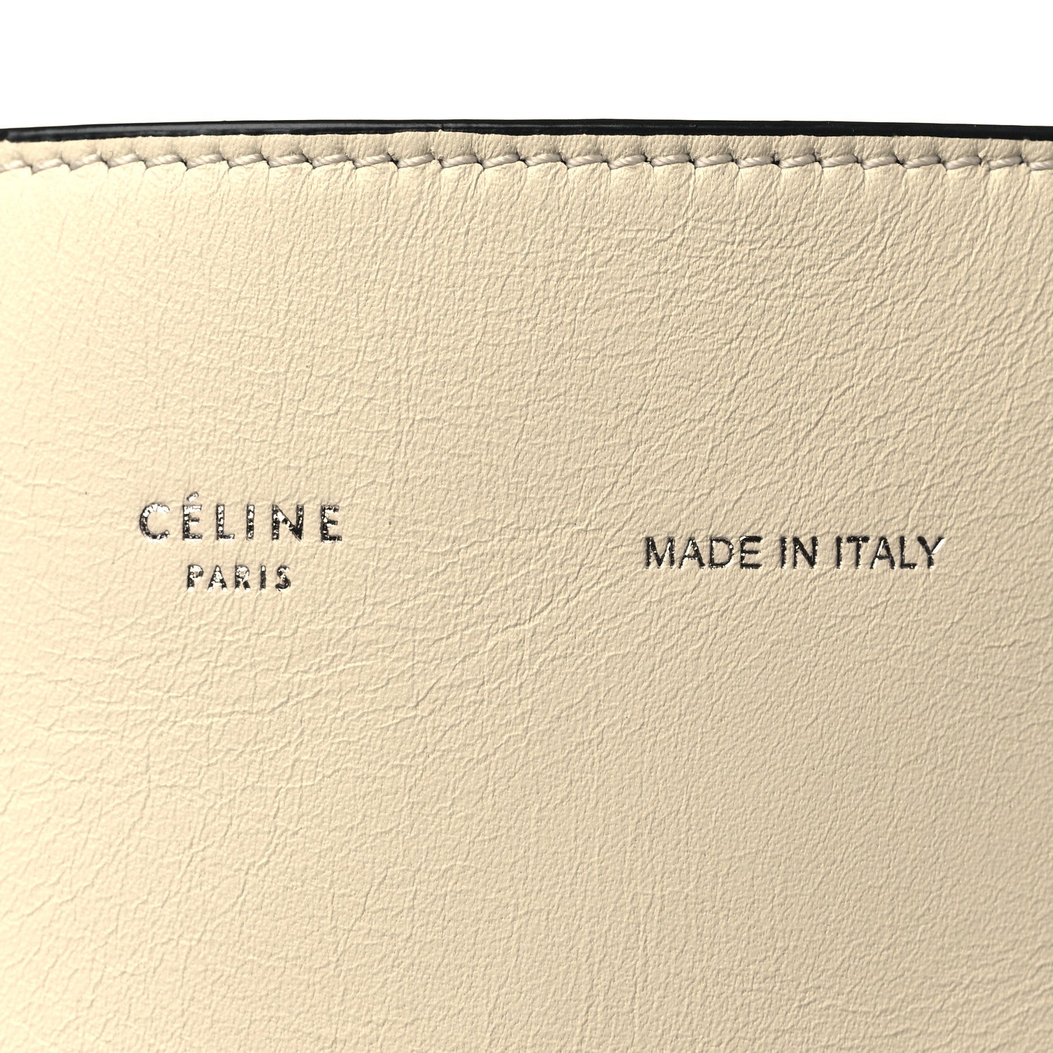Celine Shiny Smooth Calfskin Twisted Cabas Ivory Black 7 of 10