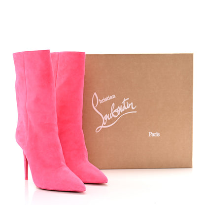 Christian Louboutin Veau Velours Astrilarge 100 Booties 38.5 Pink 11 of 11