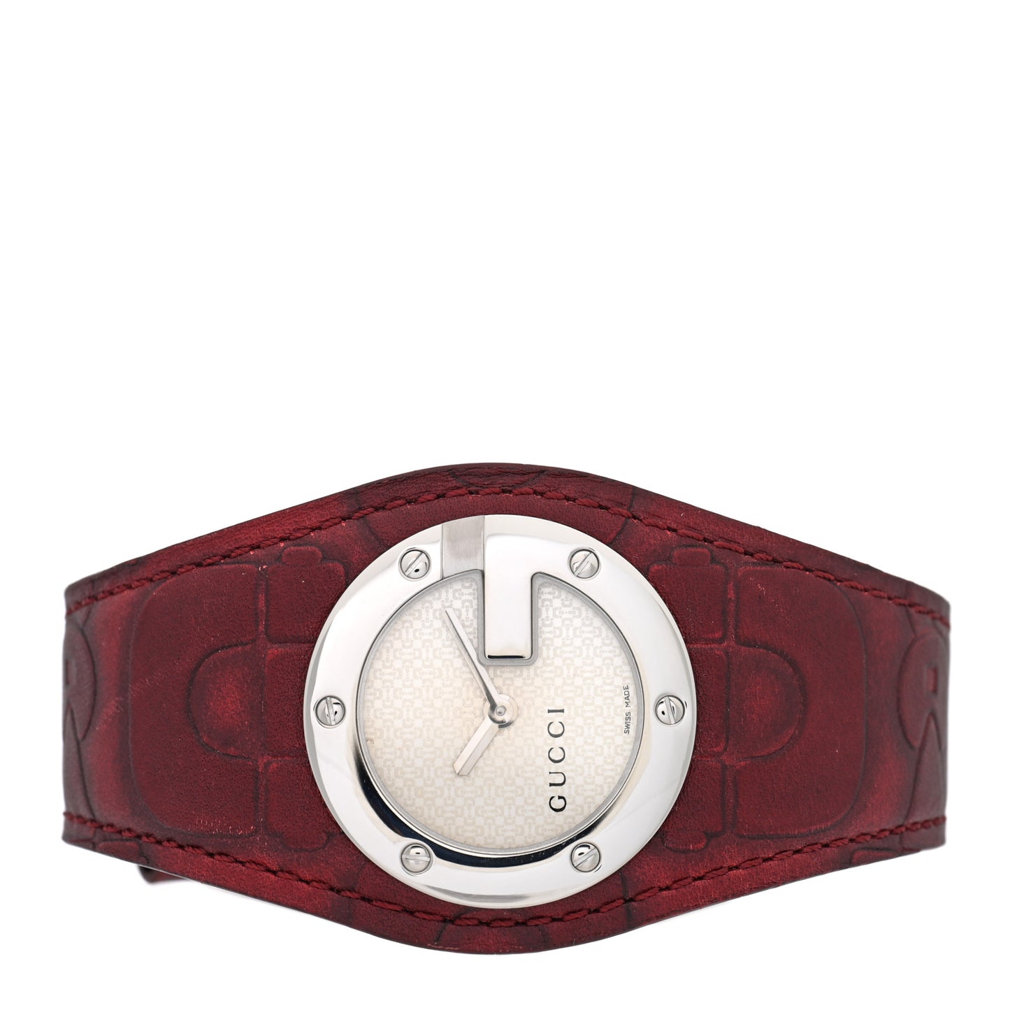 Stainless Steel Calfskin 31mm 104 Quartz Watch Burgundy