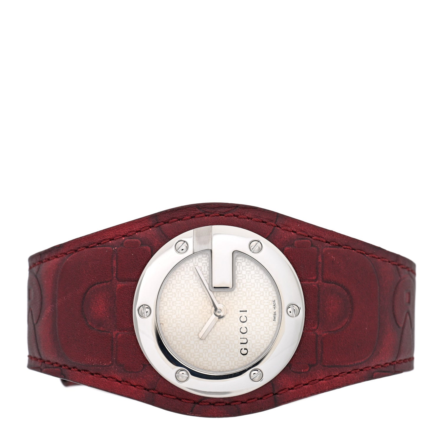 Gucci Stainless Steel Calfskin 31mm 104 Quartz Watch Burgundy 2 of 4