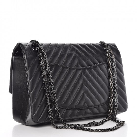 Chanel Aged Calfskin Chevron Quilted 2.55 Reissue 226 So Black 4 of 9