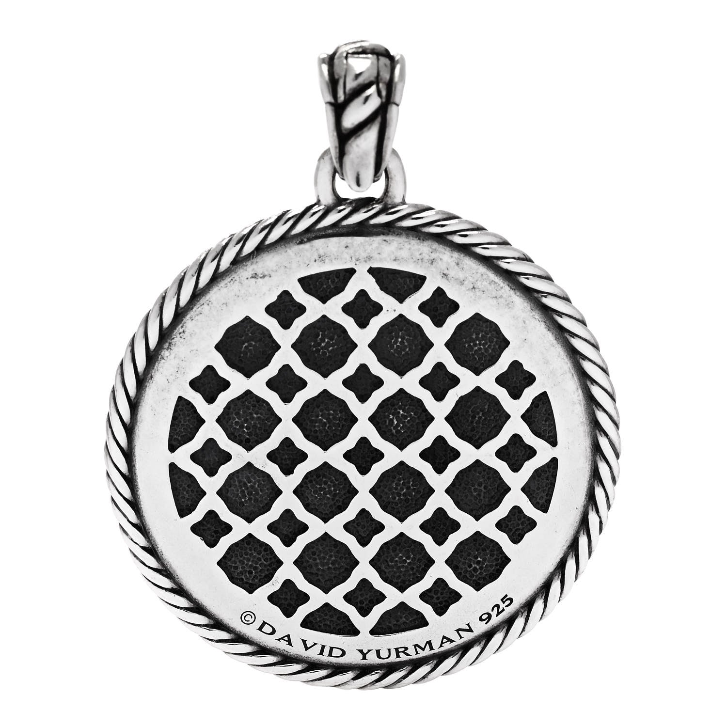 David Yurman Sterling Silver Large Labyrinth Disc Pendant 3 of 4