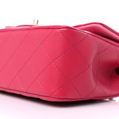 Chanel Lambskin Quilted Bi-Color Mini Top Handle Rectangular Flap Rose 8 of 9