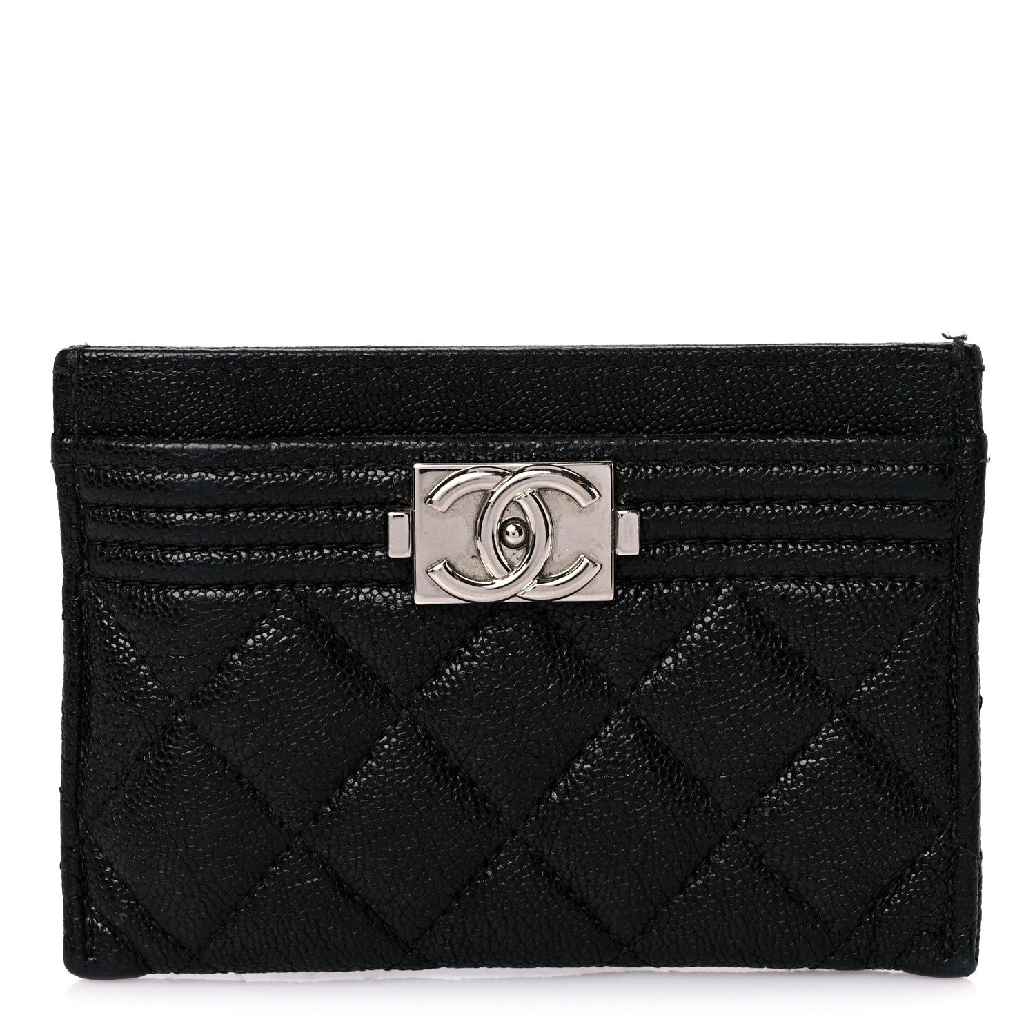 Chanel Caviar Quilted Boy Card Holder Black 1 of 16