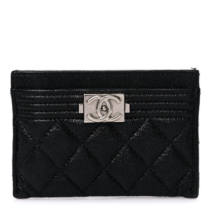Chanel Caviar Quilted Boy Card Holder Black 1 of 16