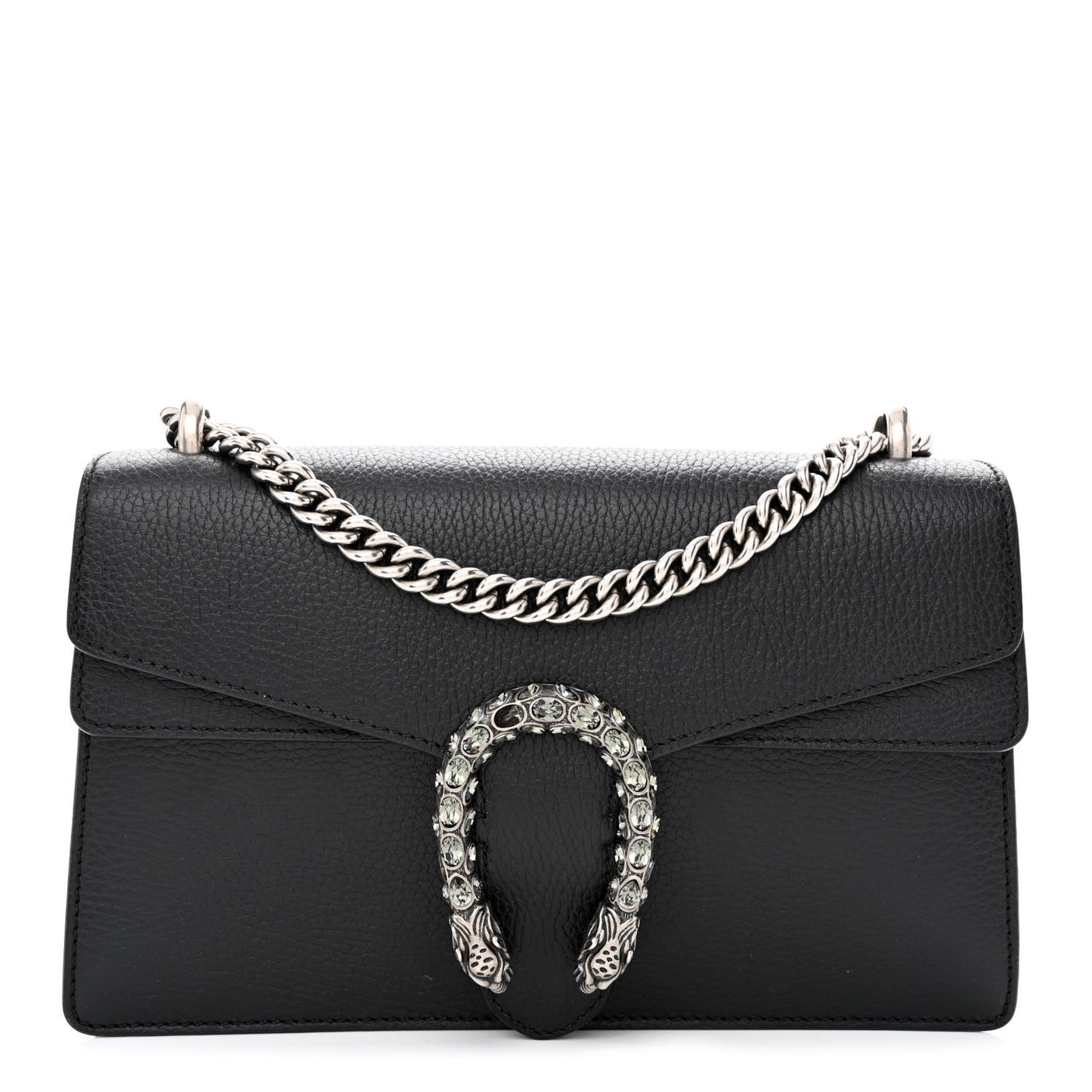 Pebbled Calfskin Small Dionysus Shoulder Bag Black