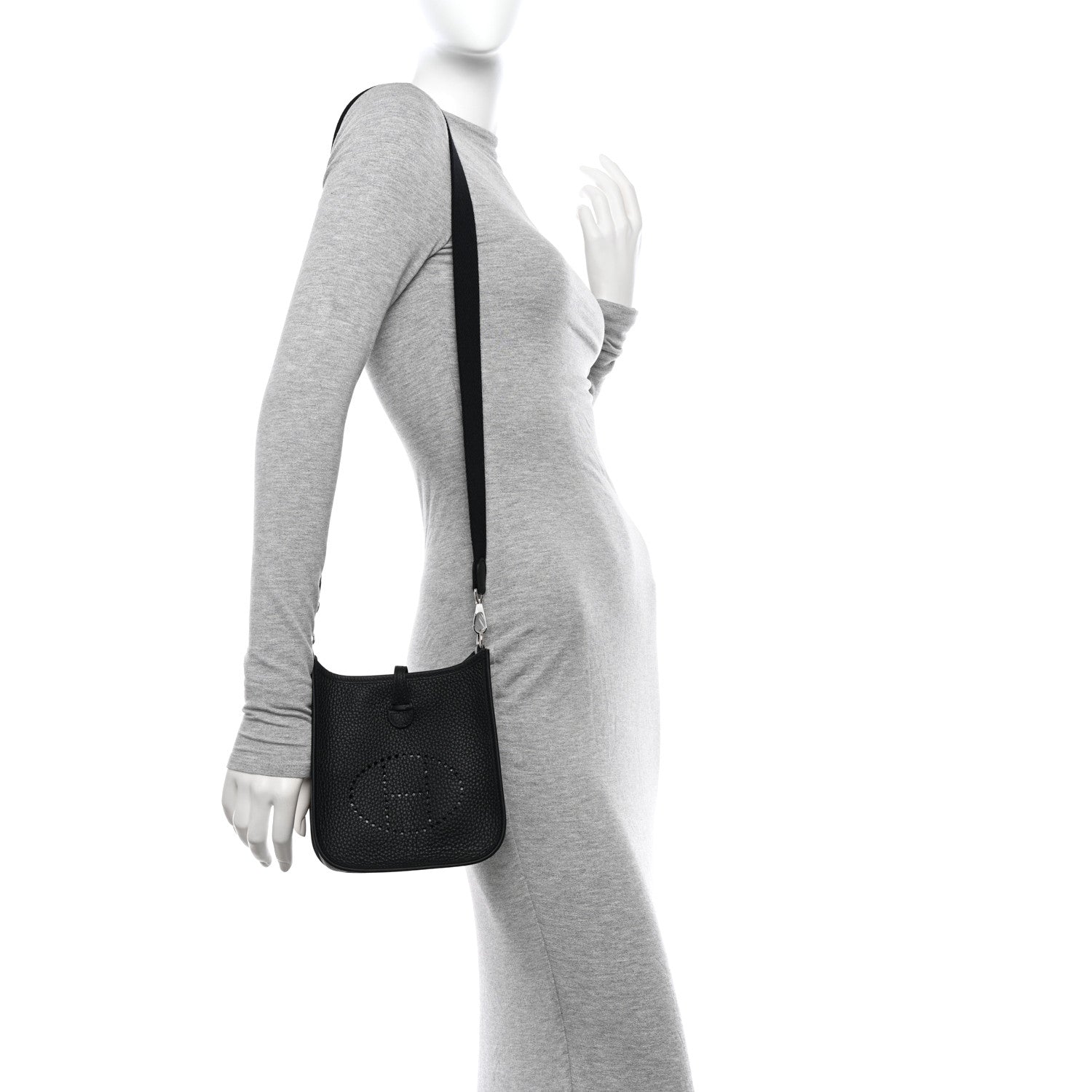 Hermes Taurillon Clemence Evelyne TPM Black 2 of 12