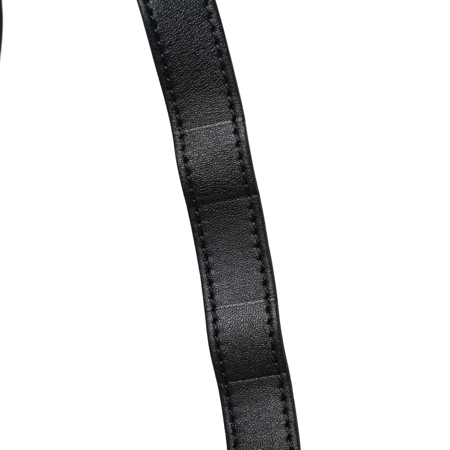 Calfskin Flap Chain Waist Bag Black
