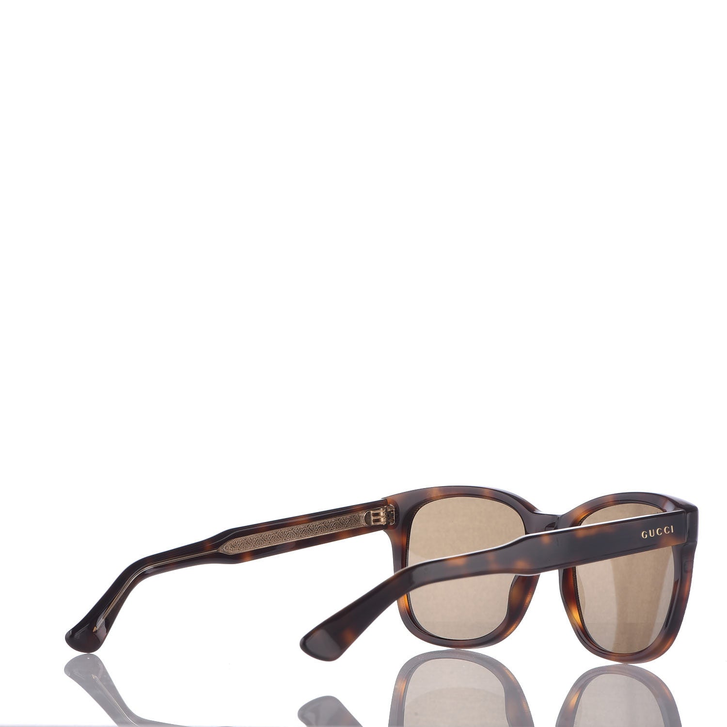 Gucci Rhinestone Acetate Square Sunglasses GG0047S Tortoise 4 of 7