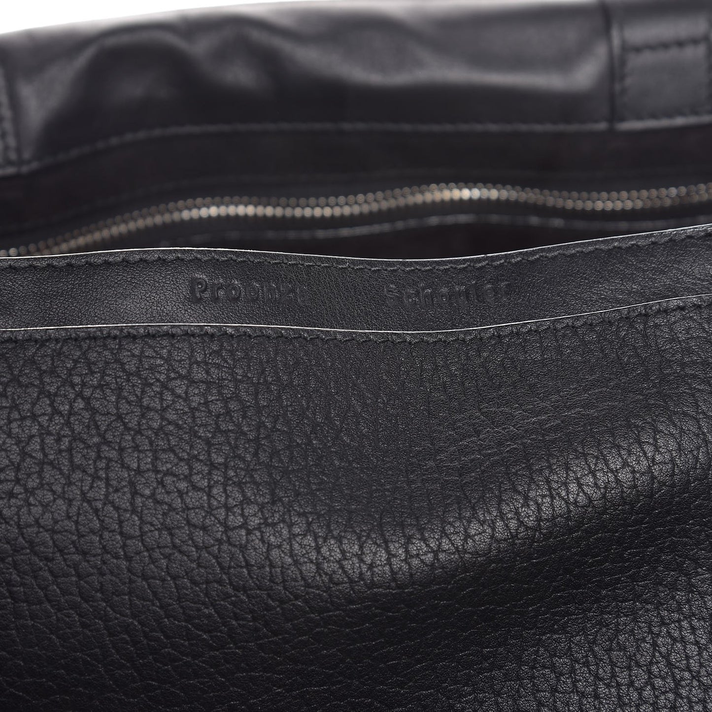Pebbled Calfskin Double Sided PS Courier Bag Black