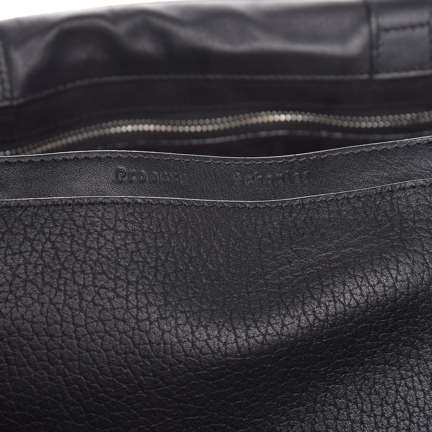 Proenza Schouler Pebbled Calfskin Double Sided PS Courier Bag Black 7 of 8