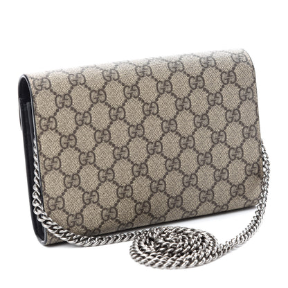 Gucci GG Supreme Monogram Mini Dionysus Chain Wallet Beige Black 3 of 10