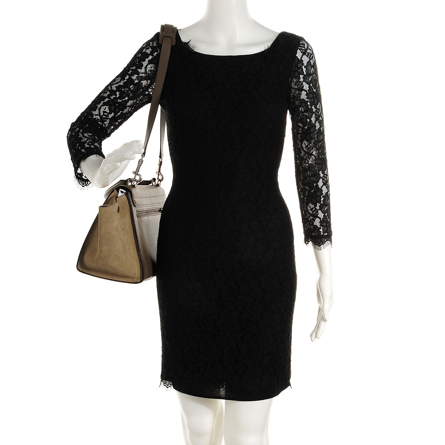 Celine Drummed Calfskin Suede Small Trapeze Dune 2 of 8