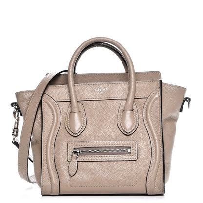 Celine Drummed Calfskin Nano Luggage Dune 1 of 18