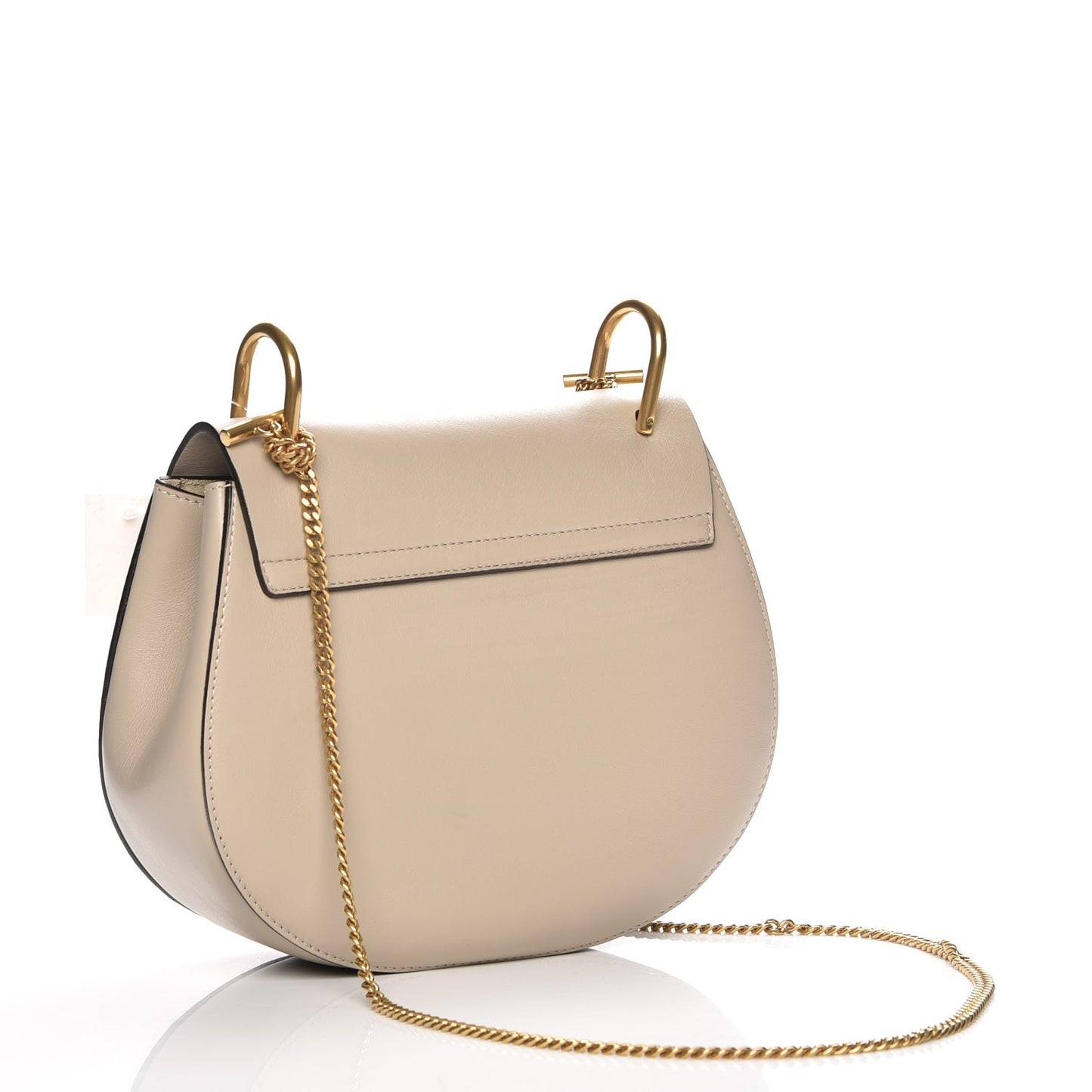 Suede Calfskin Striped Patchwork Studded Drew Shoulder Bag Pastel Grey