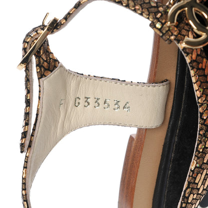 Chanel Fantasy Goatskin Suede CC Chain Thong Sandals 39.5 8 of 8