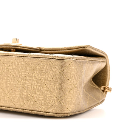 Chanel Metallic Caviar Quilted Mini Top Handle Rectangular Flap Gold 10 of 12