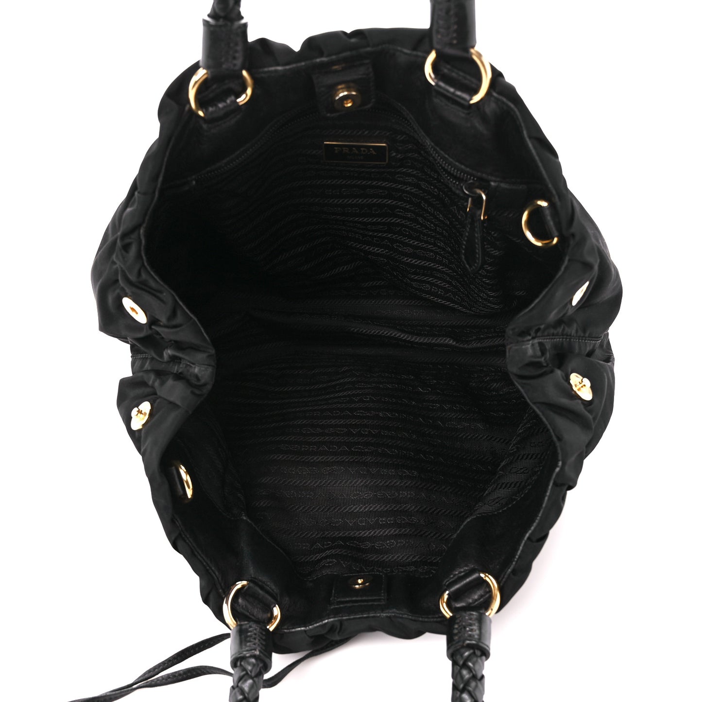 Tessuto Nylon Bow Shoulder Bag Black