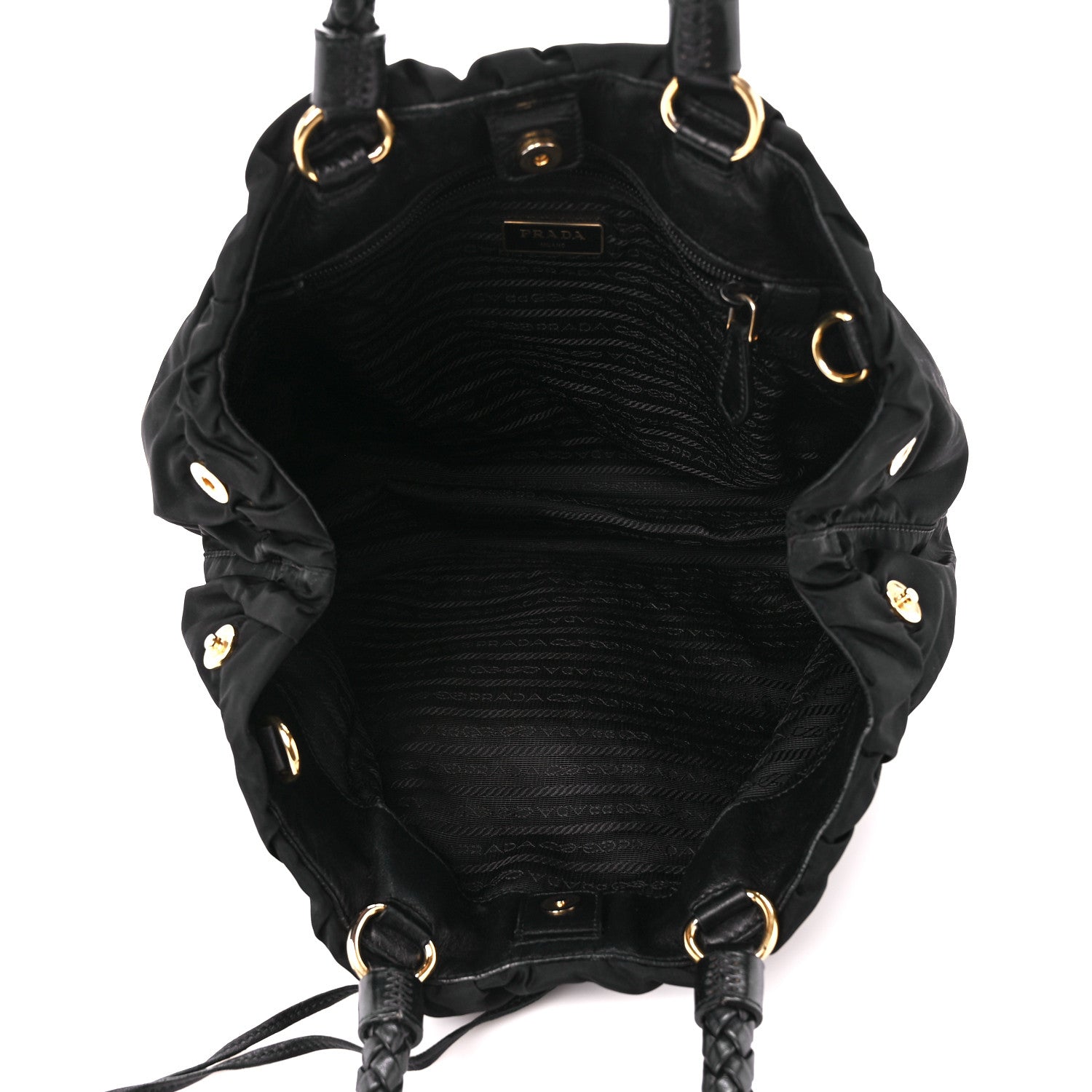 Prada Tessuto Nylon Bow Shoulder Bag Black 5 of 11