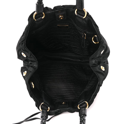 Prada Tessuto Nylon Bow Shoulder Bag Black 5 of 11