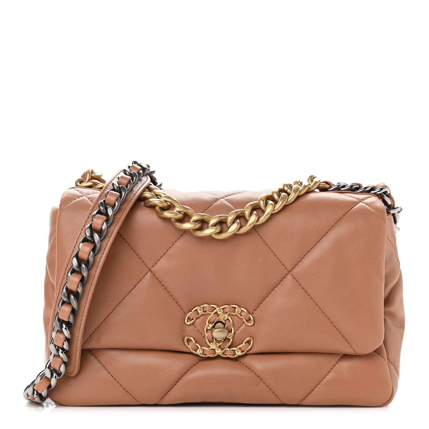 Chanel Lambskin Quilted Medium Chanel 19 Flap Brown 1 of 9