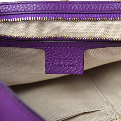 Gucci Pebbled Calfskin Medium Soho Chain Shoulder Bag Shine Purple 6 of 10