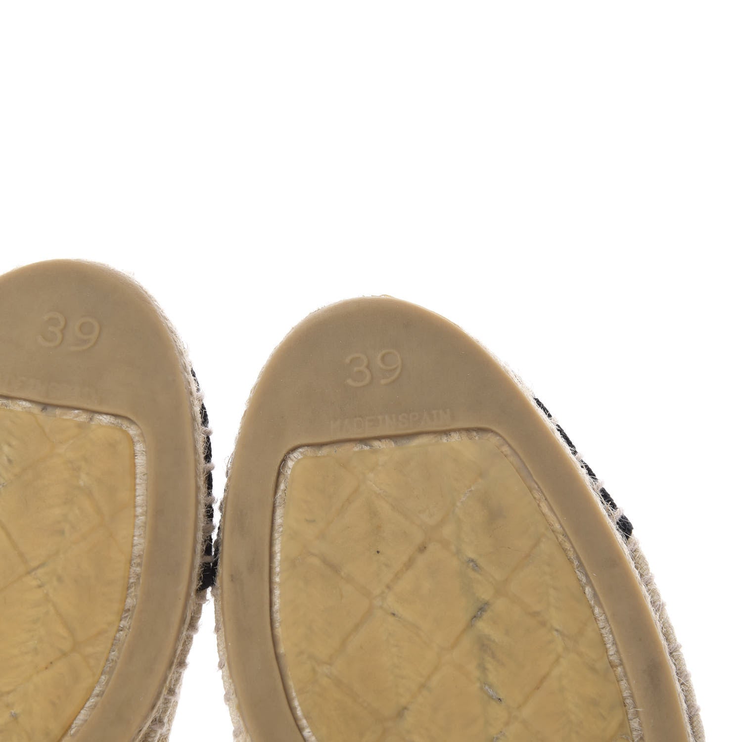 Chanel Linen CC Espadrilles 39 Beige Black 6 of 12