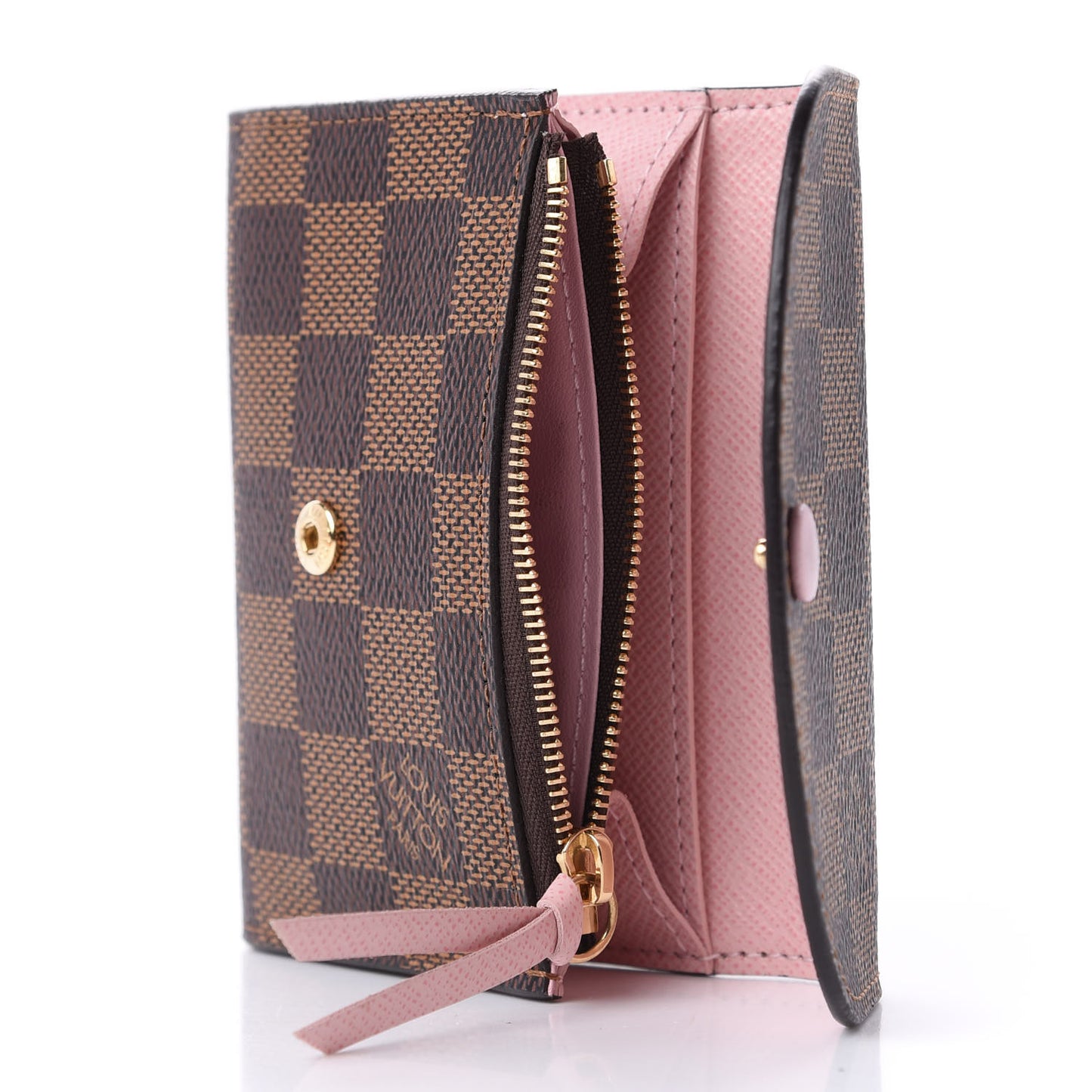 Damier Ebene Rosalie Coin Purse Rose Ballerine