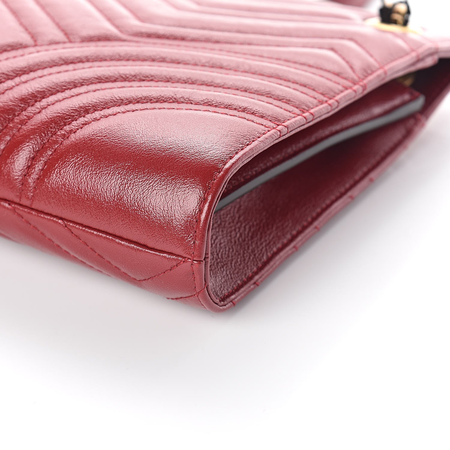 Gucci Azalea Calfskin Matelasse Heart Medium GG Marmont Slim Shoulder Bag Romantic Cerise 9 of 9