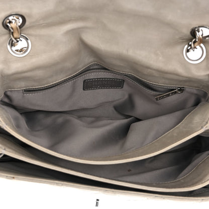 Chanel Lambskin Quilted Jumbo Chanel 3 Flap Light Grey 6 of 22
