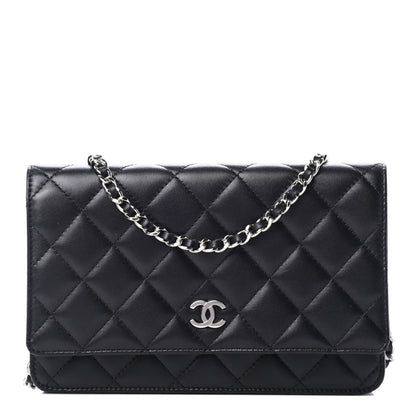 Chanel Lambskin Quilted Wallet On Chain WOC Black 1 of 4