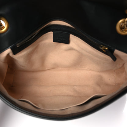 Gucci Calfskin Matelasse Medium GG Marmont Shoulder Bag Black 5 of 9