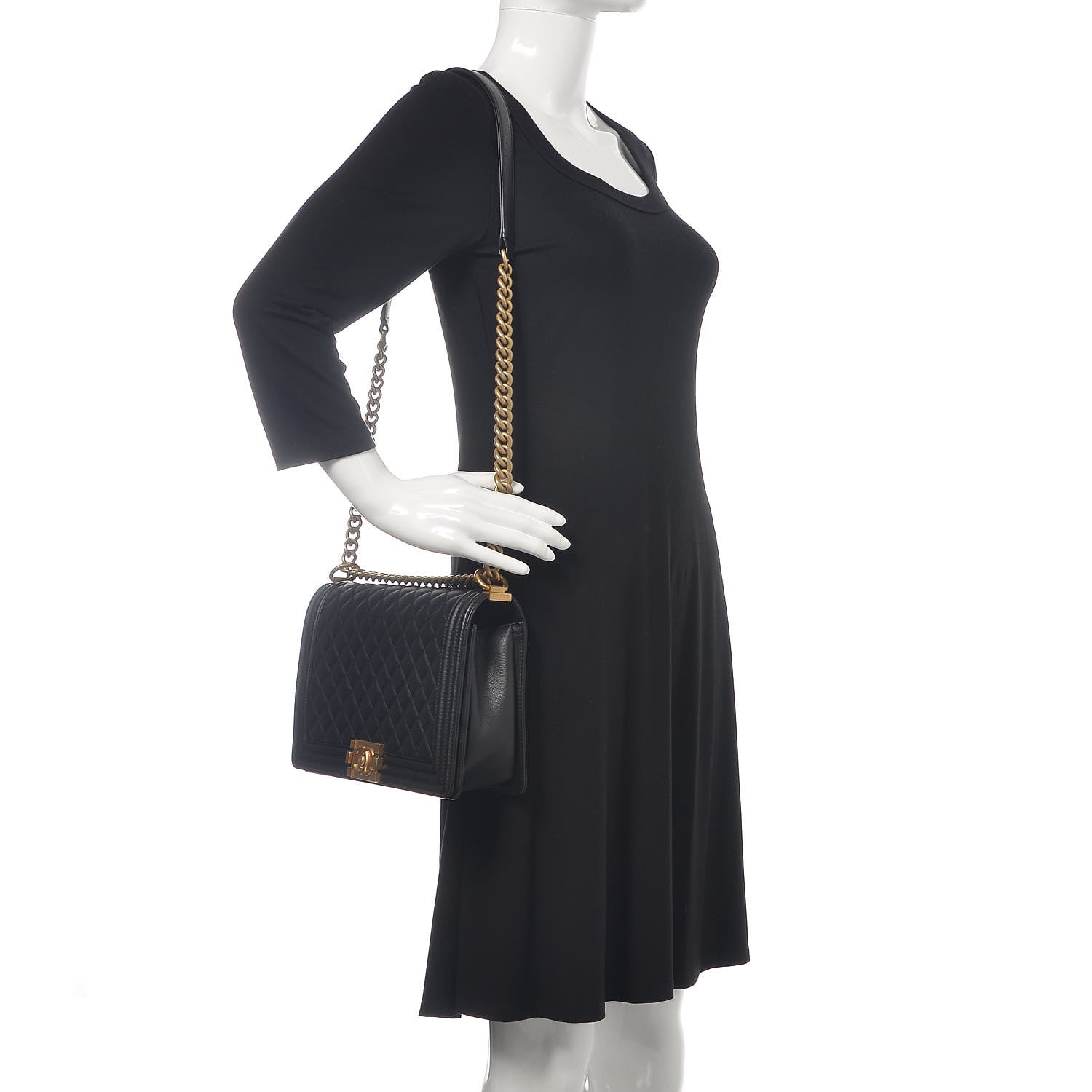 Chanel Caviar Quilted New Medium Boy Flap Black 2 of 14