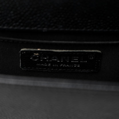 Chanel Caviar Chevron Quilted Medium Boy Flap Black 6 of 10