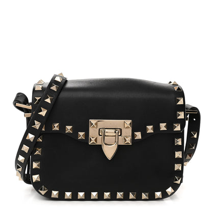 Valentino Garavani Vitello Small Rockstud Flap Saddle Bag Black 1 of 11
