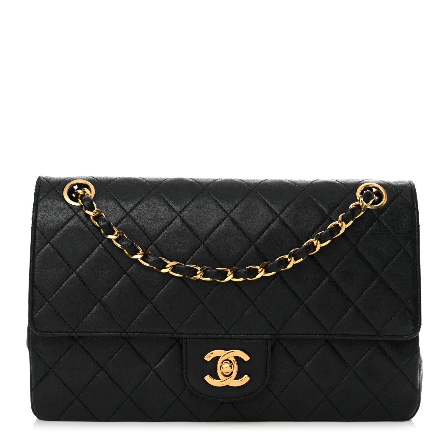 Chanel Lambskin Quilted Medium Double Flap Black 1 of 23